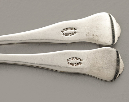 Boxed Antique Miniature Silver Pastry Servers - Asprey London